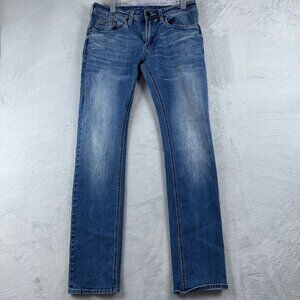 Buffalo David Bitton Jeans Mens Size W30X34L Slim Straight ASH-X Stretch Blue
